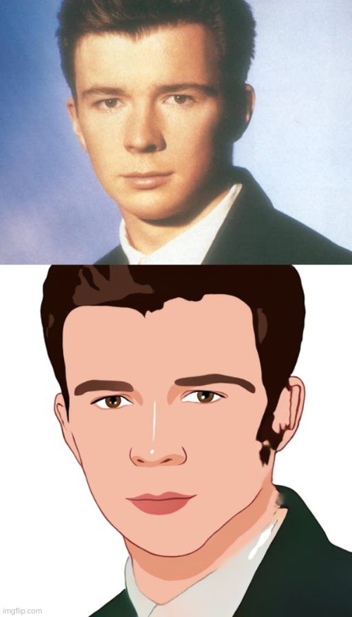 if an ai painted rick astley... | image tagged in memes,funny,rick roll,rick astley,painting,artificial intelligence | made w/ Imgflip meme maker