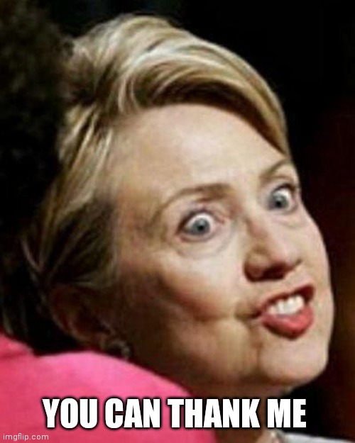 Hillary Clinton Fish | YOU CAN THANK ME | image tagged in hillary clinton fish | made w/ Imgflip meme maker