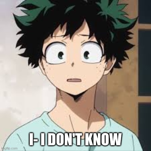 deku what? | I- I DON'T KNOW | image tagged in deku what | made w/ Imgflip meme maker