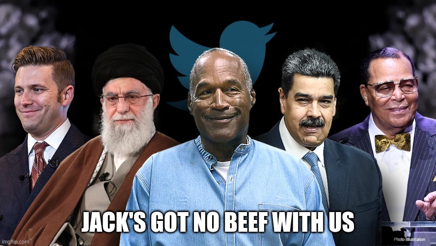 In Today's News | JACK'S GOT NO BEEF WITH US | image tagged in twitterverse,jack dorsey,trump bad | made w/ Imgflip meme maker