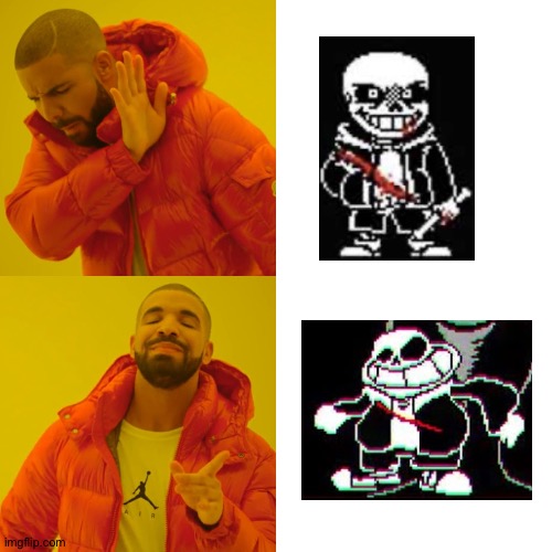Don't ask questions but you can fight Saness in last breath | image tagged in memes,drake hotline bling,sr pelo,saness,sans undertale,undertale | made w/ Imgflip meme maker