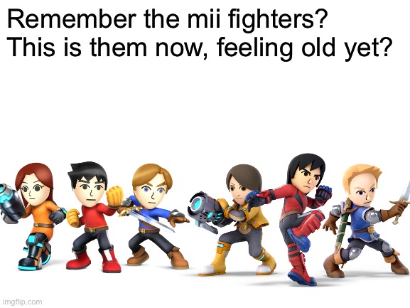 They grew up so fast... |  Remember the mii fighters? This is them now, feeling old yet? | image tagged in memes,funny,mii,nintendo,upvote if you agree,just kidding you won't have to upvote this if you agree with me | made w/ Imgflip meme maker
