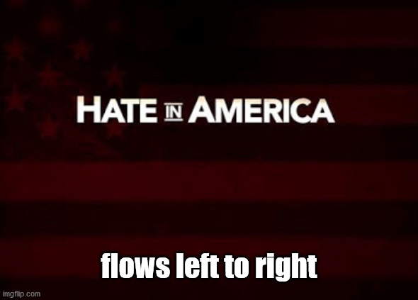hate in America comes from the left | flows left to right | image tagged in politics | made w/ Imgflip meme maker