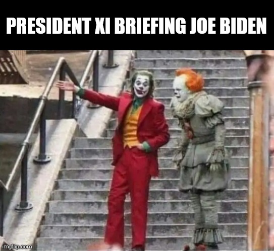 PRESIDENT XI BRIEFING JOE BIDEN | image tagged in memes | made w/ Imgflip meme maker