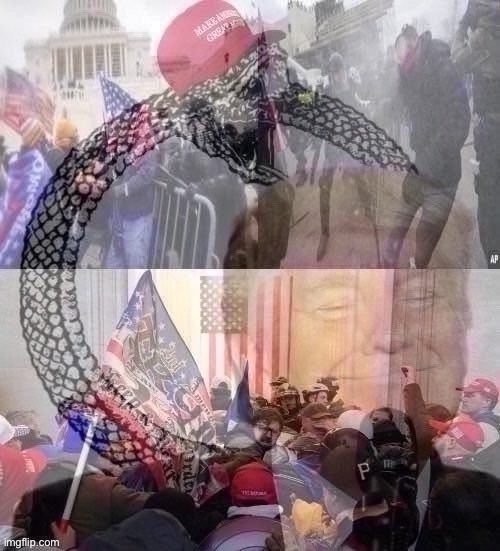 Jan. 6 2021 riot Ouroboros | image tagged in jan 6 2021 riot ouroboros,trump is a moron,trump is an asshole,capitol hill,riots,trump supporters | made w/ Imgflip meme maker