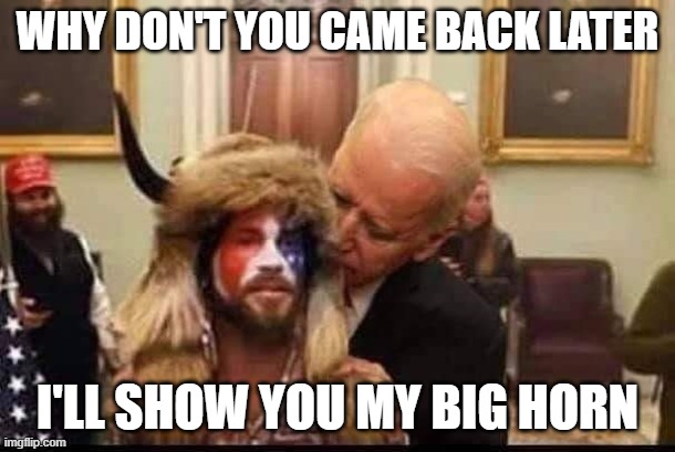 doug dickinson | WHY DON'T YOU CAME BACK LATER; I'LL SHOW YOU MY BIG HORN | image tagged in washington dc,riots,rioters,creepy joe biden,biden | made w/ Imgflip meme maker