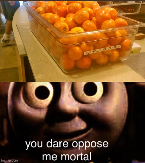 Those are not apples. | image tagged in you dare oppose me mortal,you had one job,funny,memes,fruits,task failed successfully | made w/ Imgflip meme maker