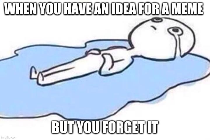 memes |  WHEN YOU HAVE AN IDEA FOR A MEME; BUT YOU FORGET IT | image tagged in sad meme | made w/ Imgflip meme maker
