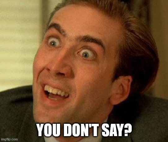 you don't say | YOU DON'T SAY? | image tagged in you don't say | made w/ Imgflip meme maker