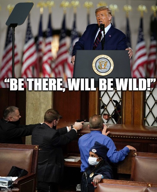 Be There | “BE THERE, WILL BE WILD!” | image tagged in insurrection,sedition,donald trump,trump,don jr,capitol terror | made w/ Imgflip meme maker