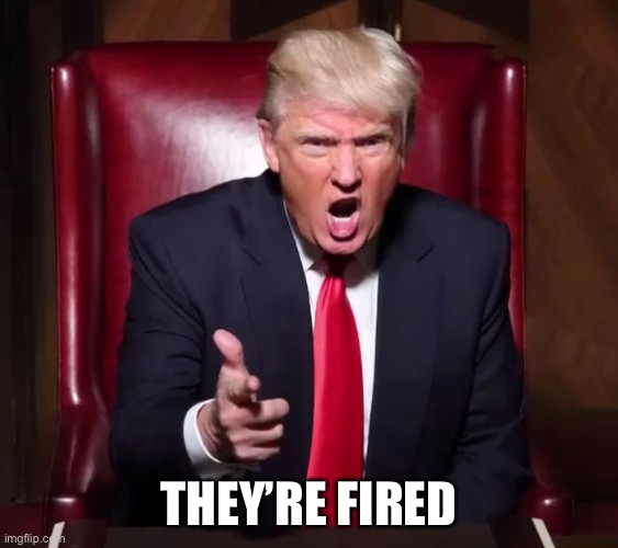 Trump you’re fired | THEY’RE FIRED | image tagged in trump you re fired | made w/ Imgflip meme maker