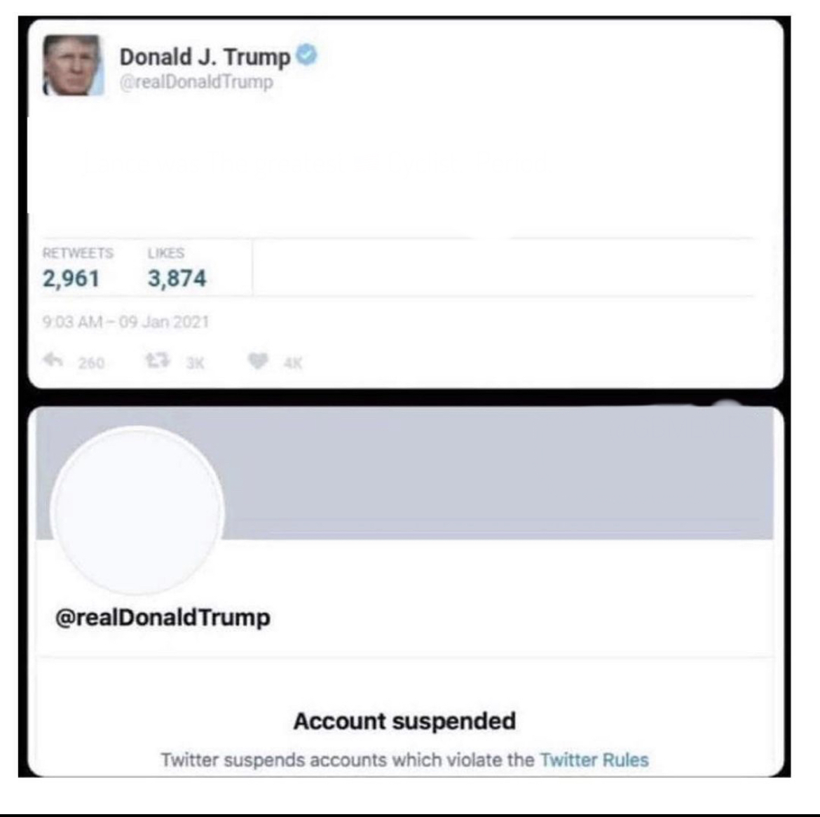 High Quality Trump Twitter ban Blank Meme Template