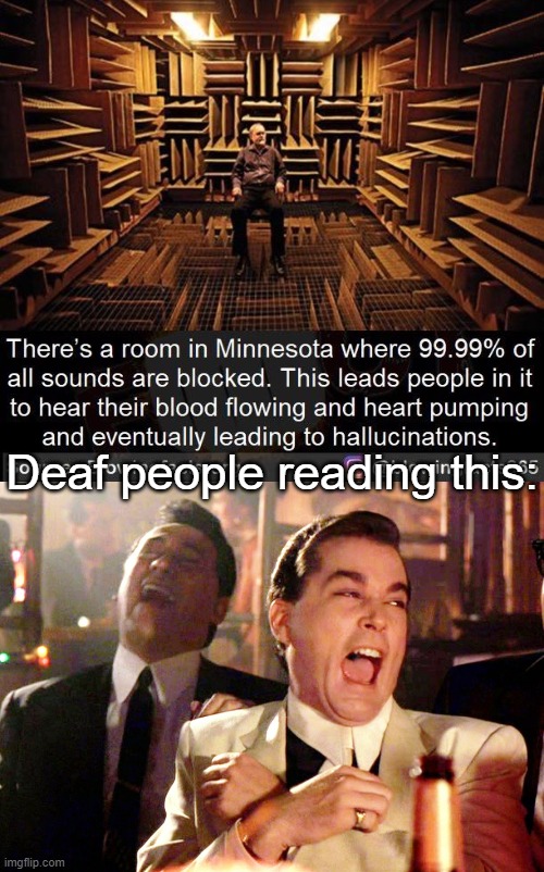 And being deaf is a bad thing? | Deaf people reading this: | image tagged in memes,good fellas hilarious,deaf,sound | made w/ Imgflip meme maker