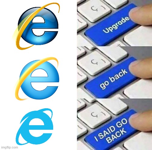 I SAID GO BACK | image tagged in i said go back,internet explorer | made w/ Imgflip meme maker