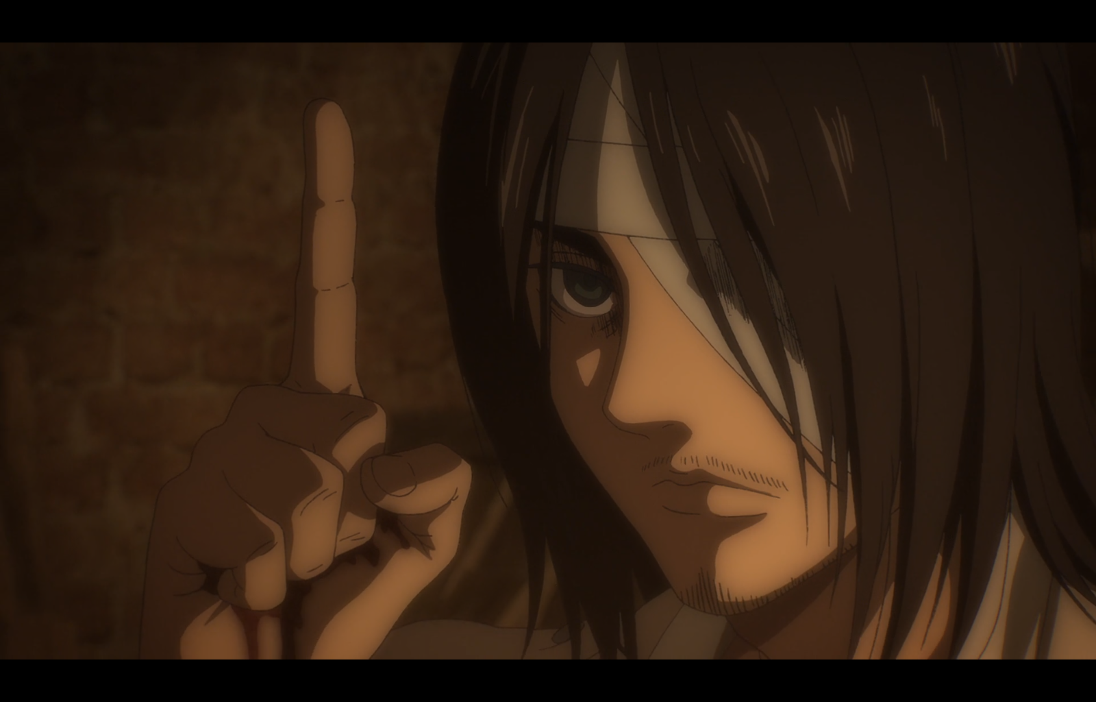 High Quality Eren Yeager Pointing Blank Meme Template