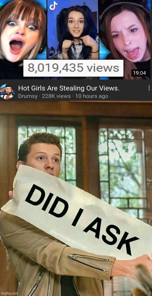 Something to distract us from the drama | image tagged in did i ask | made w/ Imgflip meme maker