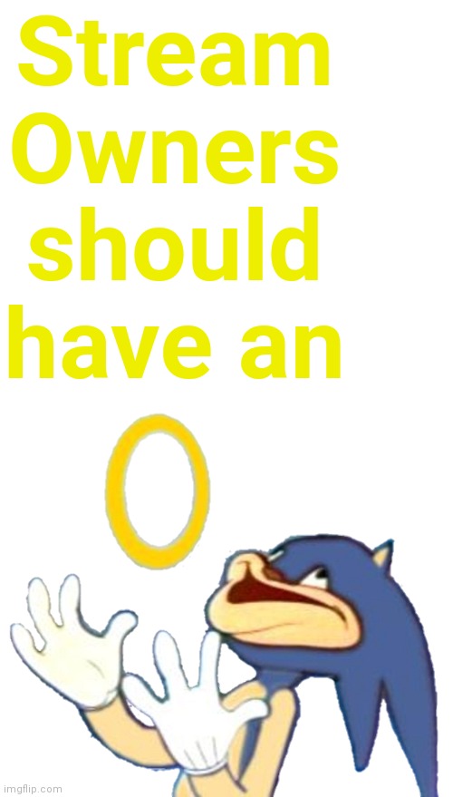 Sanic sticker | Stream Owners should have an | image tagged in sanic sticker | made w/ Imgflip meme maker