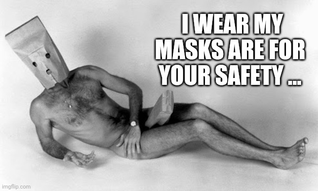 Mask | I WEAR MY MASKS ARE FOR YOUR SAFETY ... | image tagged in funny | made w/ Imgflip meme maker