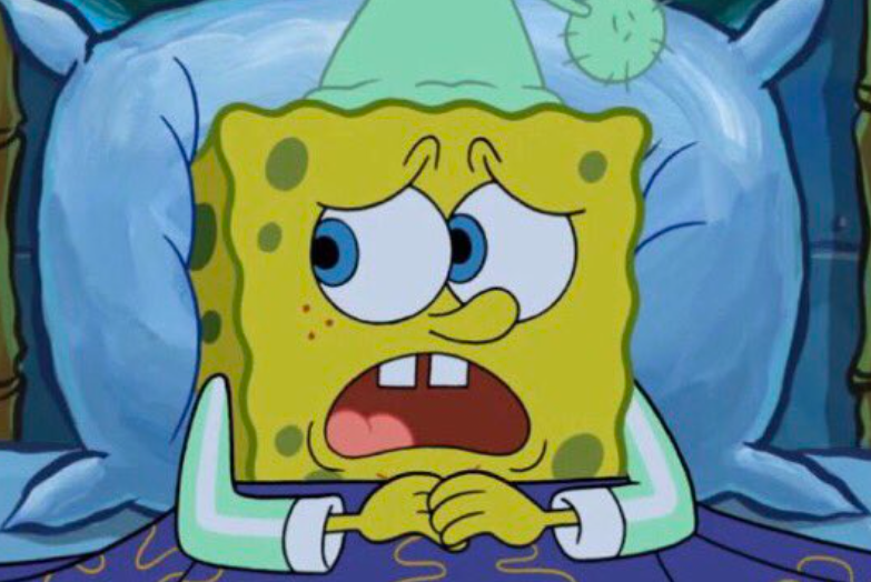 High Quality Spongebob can't sleep Blank Meme Template