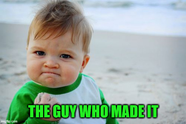 Success Kid Original Meme | THE GUY WHO MADE IT | image tagged in memes,success kid original | made w/ Imgflip meme maker