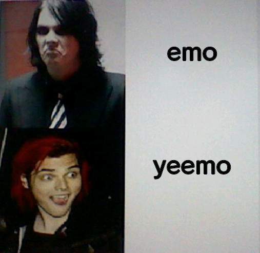 emo; yeemo | image tagged in gerard way hotline bling | made w/ Imgflip meme maker