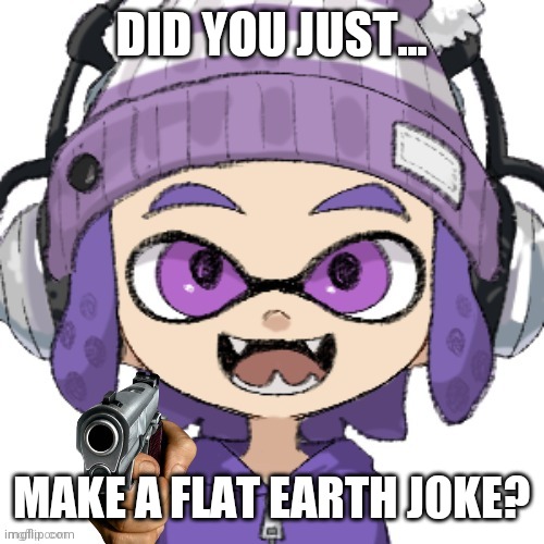 DID YOU JUST... MAKE A FLAT EARTH JOKE? | image tagged in bryce with gun | made w/ Imgflip meme maker