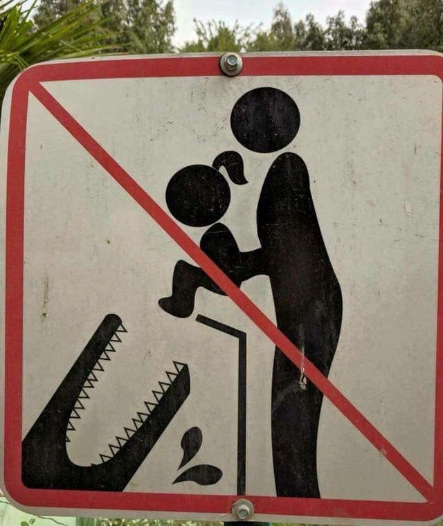 High Quality Crocodile eats kid! Blank Meme Template