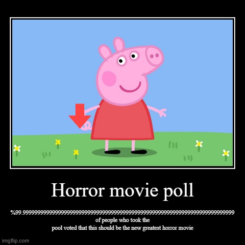 image tagged in funny,demotivationals,peppa pig,horror,polls | made w/ Imgflip demotivational maker