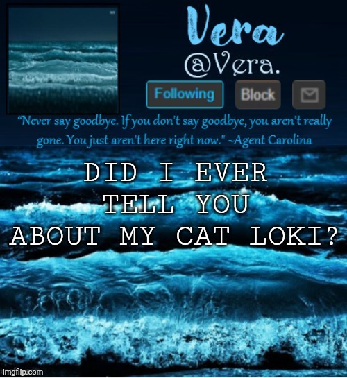 did anyone at all get the reference? | DID I EVER TELL YOU ABOUT MY CAT LOKI? | image tagged in a n n o u n c e r e v i s e d | made w/ Imgflip meme maker