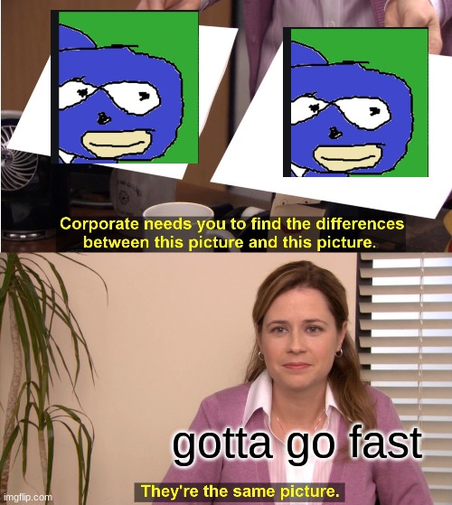 They're The Same Picture Meme | gotta go fast | image tagged in memes,they're the same picture | made w/ Imgflip meme maker