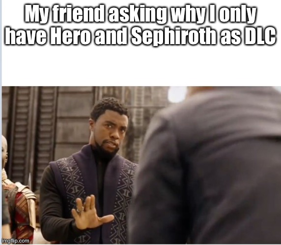 We don't do that here | My friend asking why I only have Hero and Sephiroth as DLC | image tagged in we don't do that here,super smash bros,dlc | made w/ Imgflip meme maker