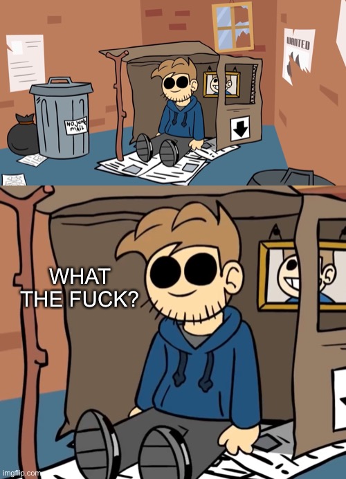 WHAT THE FUCK? | image tagged in tom homeless | made w/ Imgflip meme maker