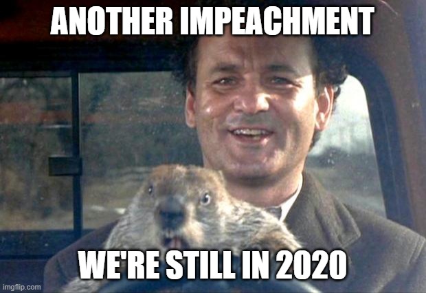 Groundhog Day | ANOTHER IMPEACHMENT; WE'RE STILL IN 2020 | image tagged in groundhog day | made w/ Imgflip meme maker