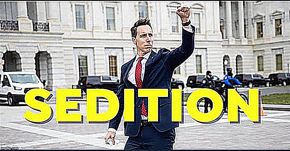 Josh Hawley sedition sharpened x2 Blank Meme Template