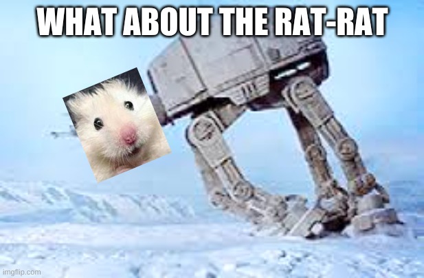 Falling AT-AT | WHAT ABOUT THE RAT-RAT | image tagged in falling at-at | made w/ Imgflip meme maker