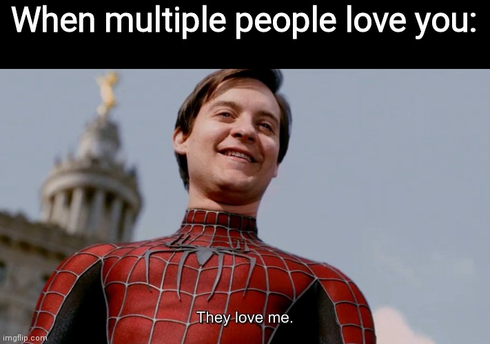 Have an anti meme | When multiple people love you: | image tagged in they love me | made w/ Imgflip meme maker