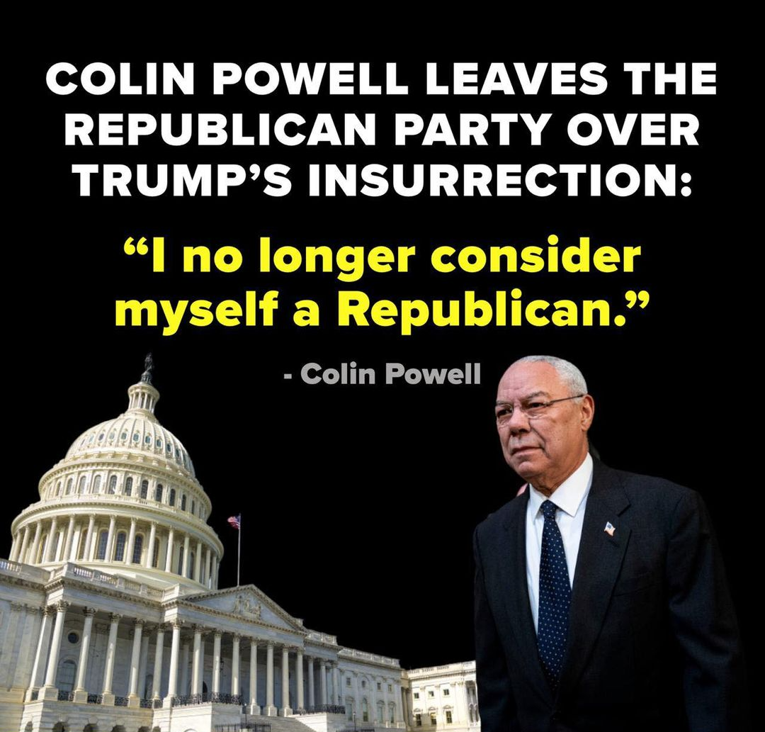Colin Powell leaves Republican Party Blank Meme Template