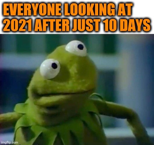 2021 Explained | EVERYONE LOOKING AT 2021 AFTER JUST 10 DAYS | image tagged in memes,kermit the frog,dank memes | made w/ Imgflip meme maker