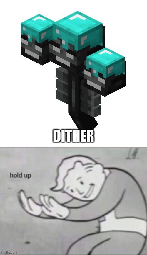 DITHER | image tagged in the wither,fallout hold up | made w/ Imgflip meme maker