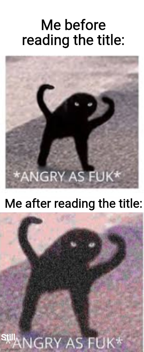 Me before reading the title: Me after reading the title: Still | image tagged in angery as fuk,angry as fuk | made w/ Imgflip meme maker