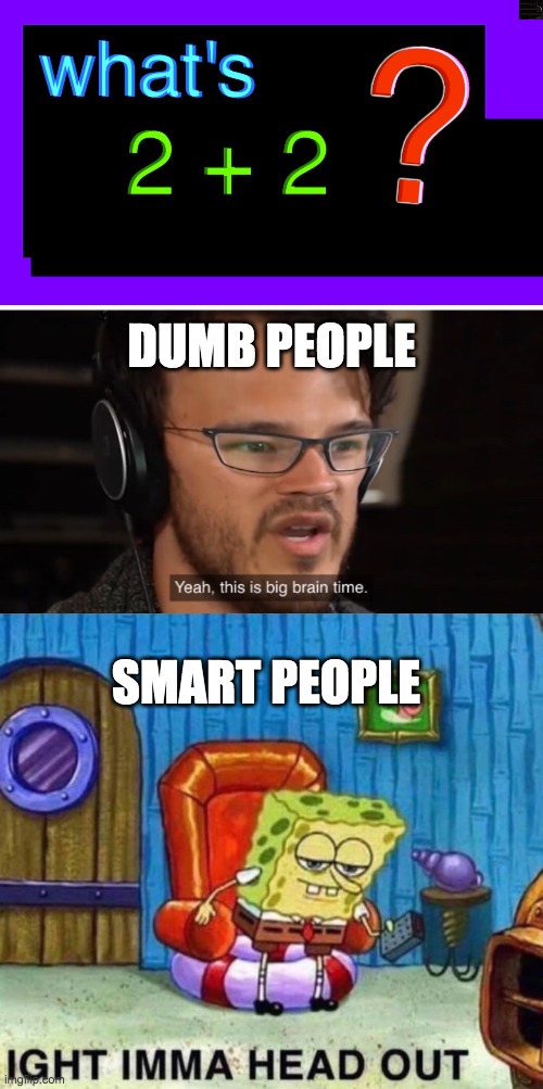 DUMB PEOPLE; SMART PEOPLE | image tagged in funny memes | made w/ Imgflip meme maker