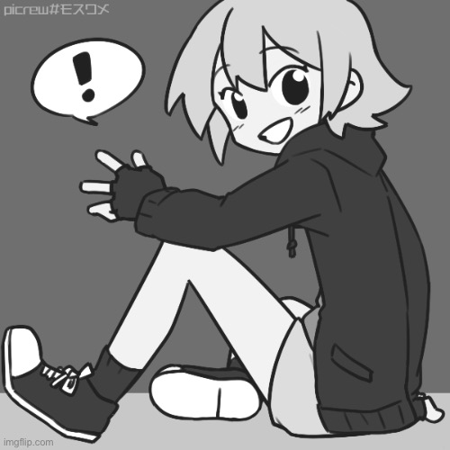 Monochrome me (picrew, not my art lmfao) | made w/ Imgflip meme maker