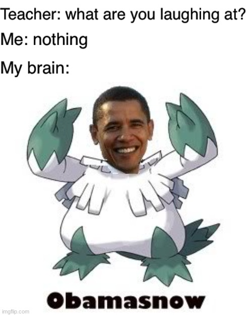 OBAMASNOW | image tagged in teacher what are you laughing at | made w/ Imgflip meme maker