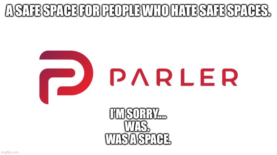 A SAFE SPACE FOR PEOPLE WHO HATE SAFE SPACES. I’M SORRY....
WAS. 
WAS A SPACE. | image tagged in social media,shutdown,game over,too bad,joke | made w/ Imgflip meme maker