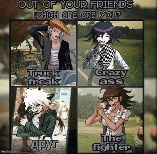 Out of your friends, which one are you danganronpa edition | image tagged in danganronpa | made w/ Imgflip meme maker