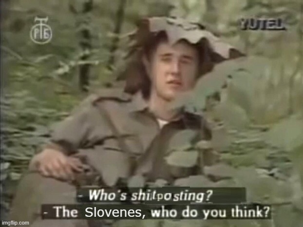 Who's shitposting? The Slovenes, who do you think? | Slovenes, | image tagged in who's shitposting the x who do you think,shitpost,slovenes,history,memes,yugoslav wars | made w/ Imgflip meme maker