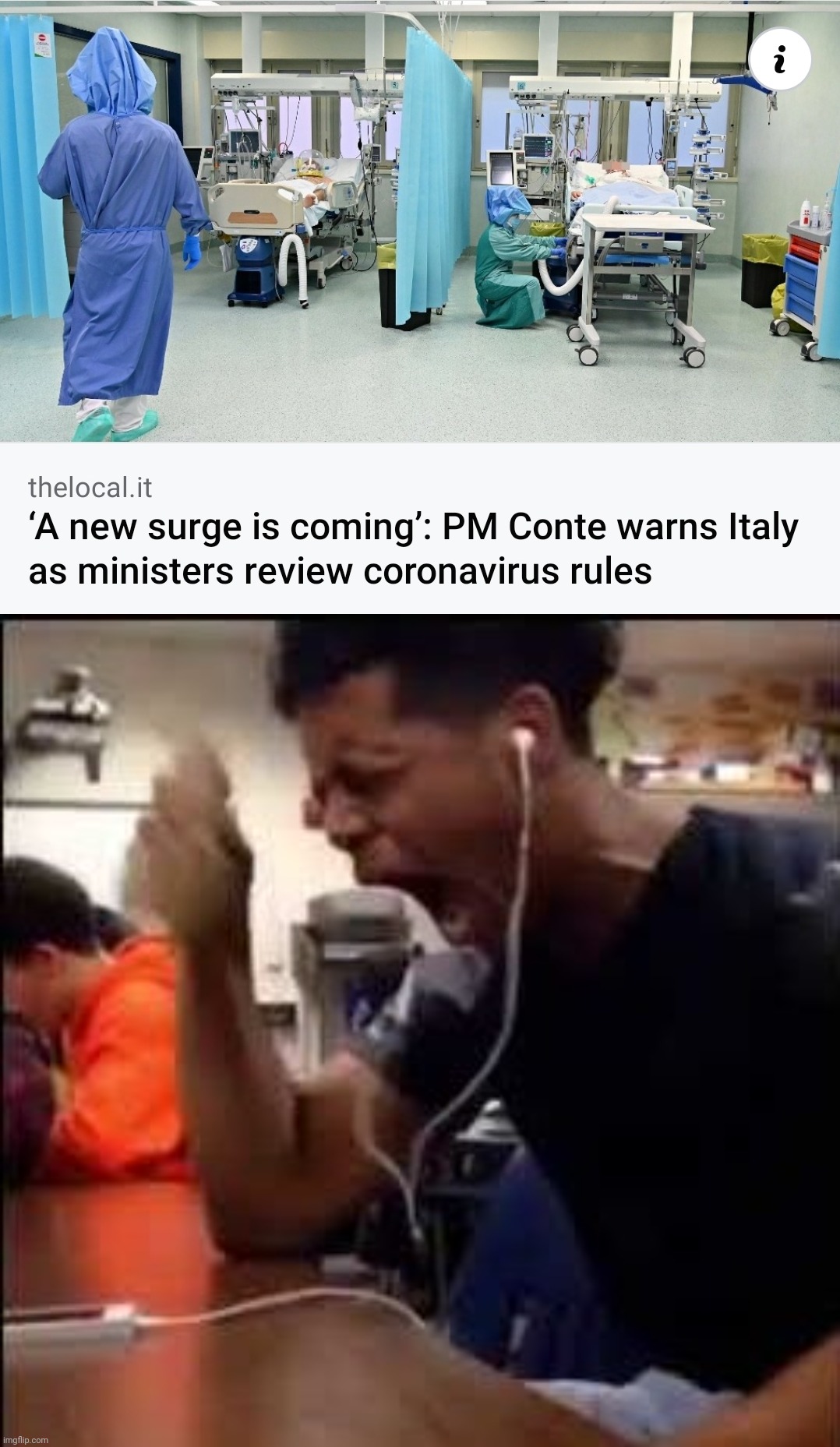 JUCOVIDNTER-190897 | image tagged in crying black kid,italy | made w/ Imgflip meme maker