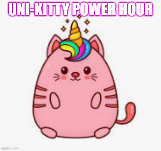 power hour | UNI-KITTY POWER HOUR | image tagged in funny memes | made w/ Imgflip meme maker