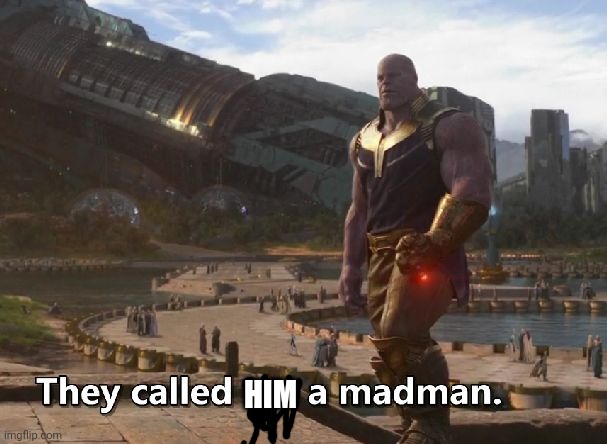 Thanos they called me a madman | HIM | image tagged in thanos they called me a madman | made w/ Imgflip meme maker