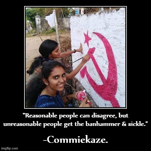 Commiekaze banhammer & sickle | image tagged in commiekaze banhammer sickle | made w/ Imgflip meme maker